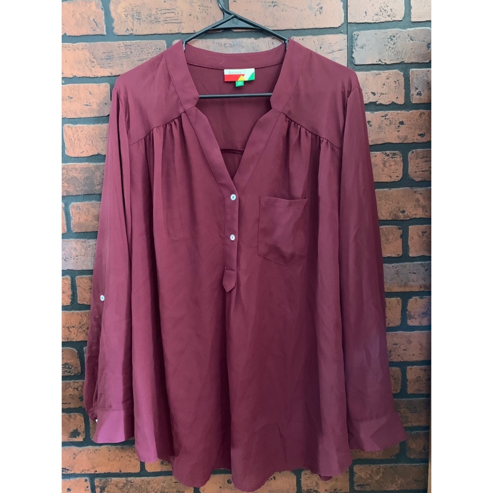 Maroon ModCloth blouse 2X